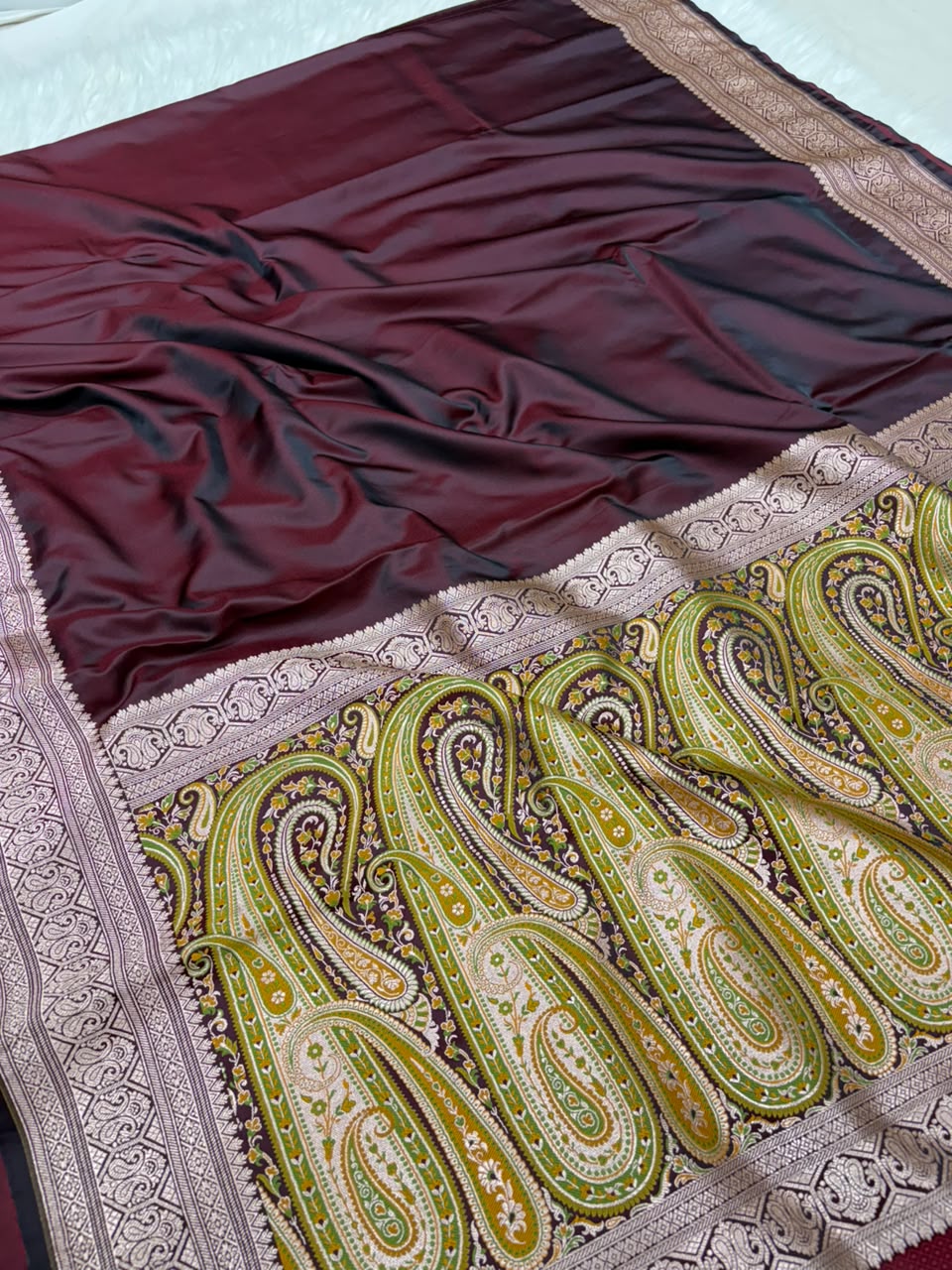 Mashru Katan Paithini Pallu Border Saree
