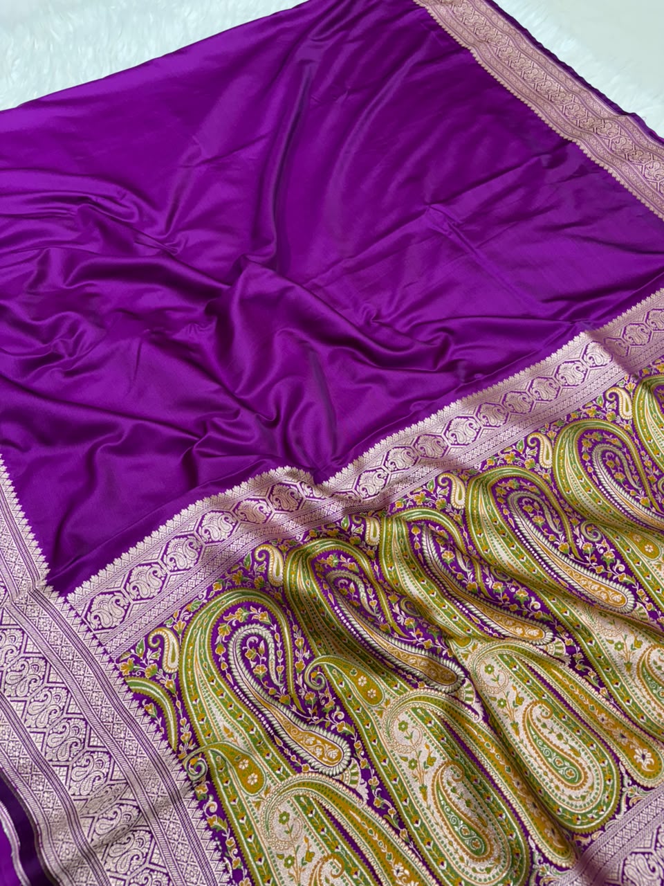 Mashru Katan Paithini Pallu Border saree