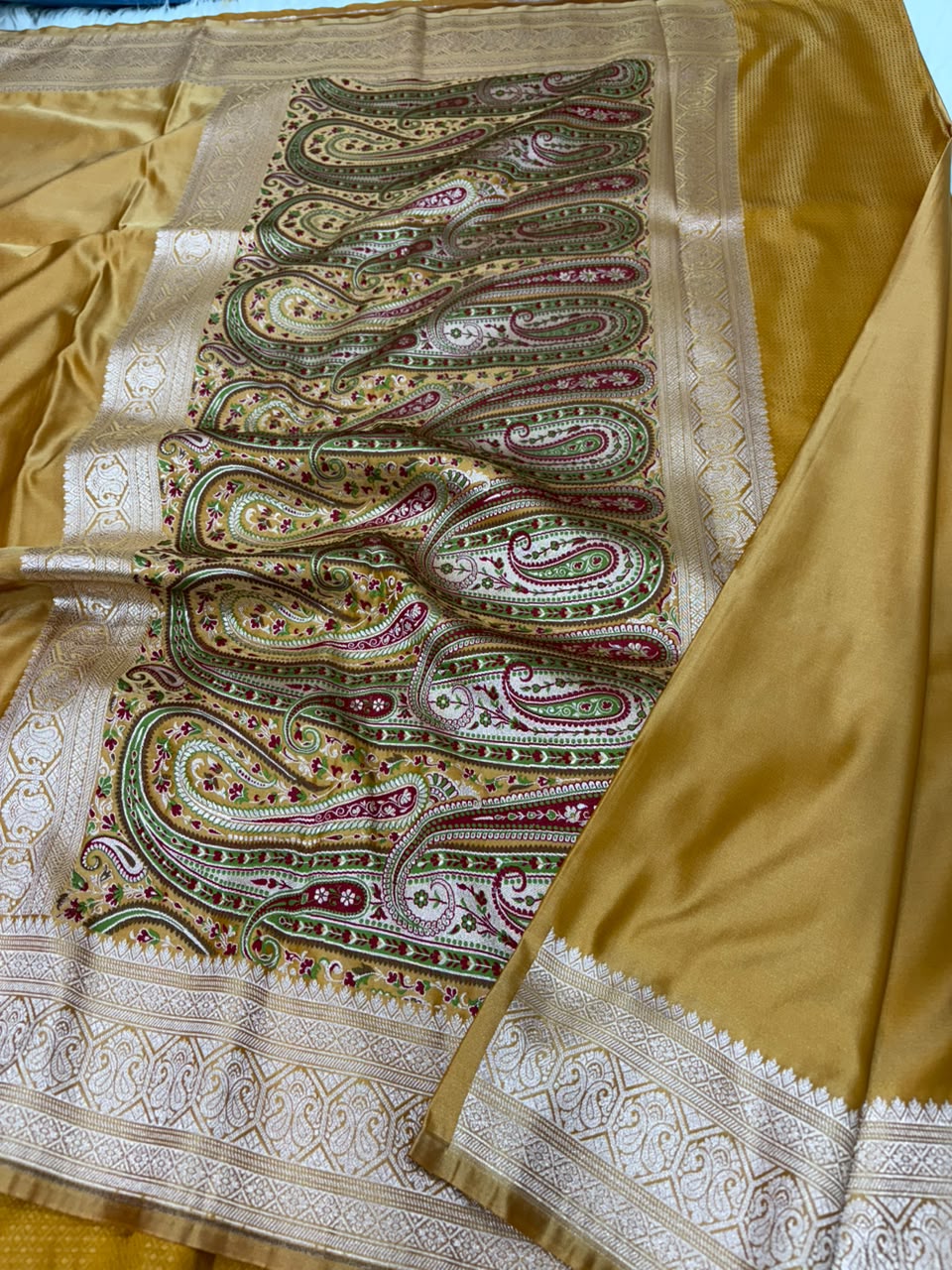 Mashru Katan Paithini Pallu Border saree