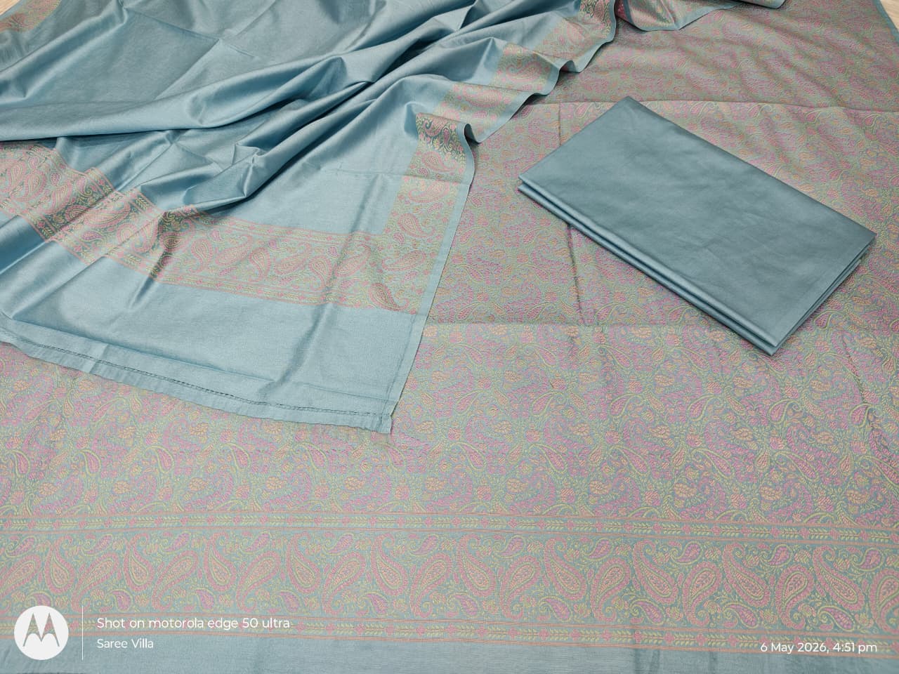 Mulberry Cotton Jamewar 3 Pcs Suit