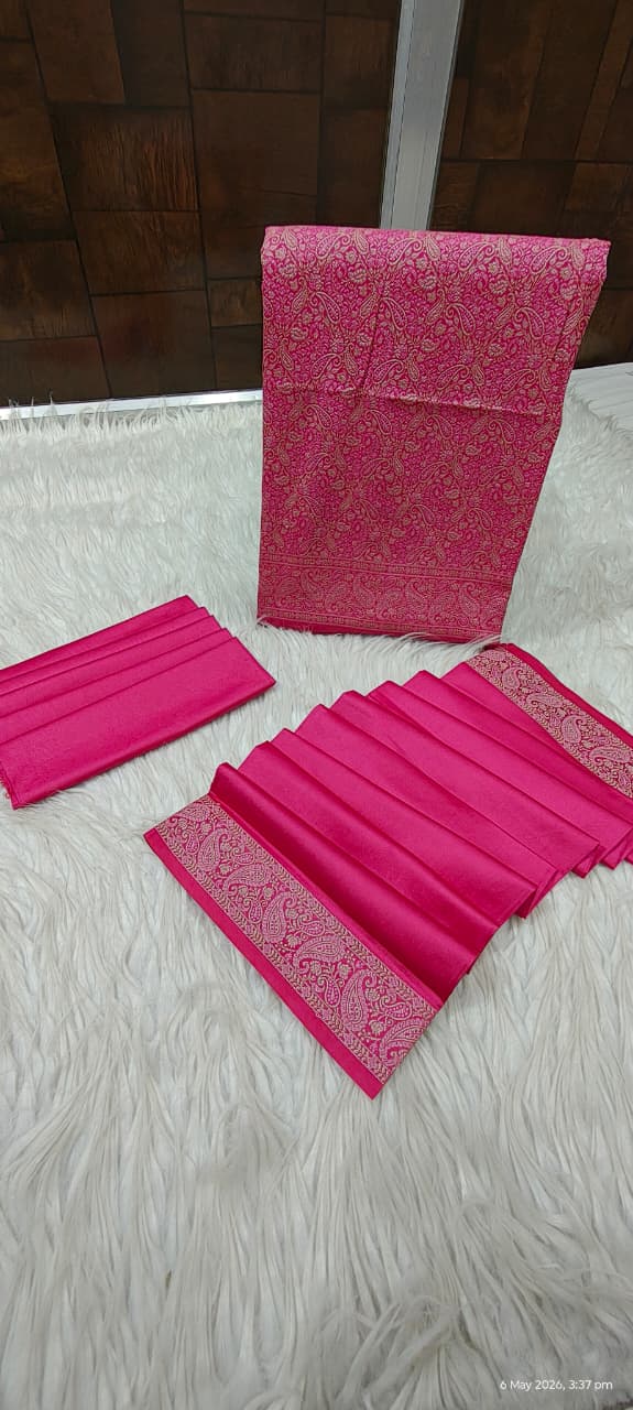 Mulberry Cotton Jamewar 3 Pcs Suit