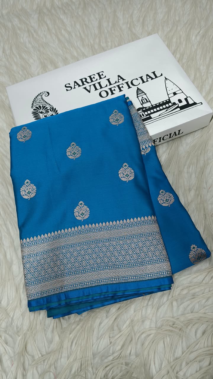 Premium Banarasi Mashru Katan Silk Saree Allover Zari Minakari Weave
