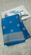 Premium Banarasi Mashru Katan Silk Saree Allover Zari Minakari Weave
