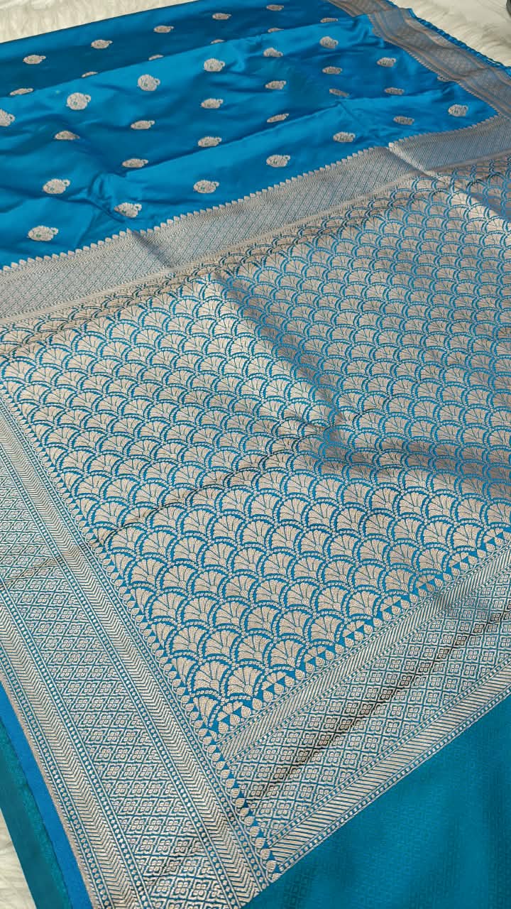 Premium Banarasi Mashru Katan Silk Saree Allover Zari Minakari Weave