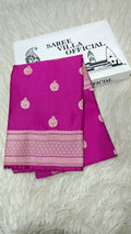 Premium Banarasi Mashru Katan Silk Saree Allover Zari Minakari Weave