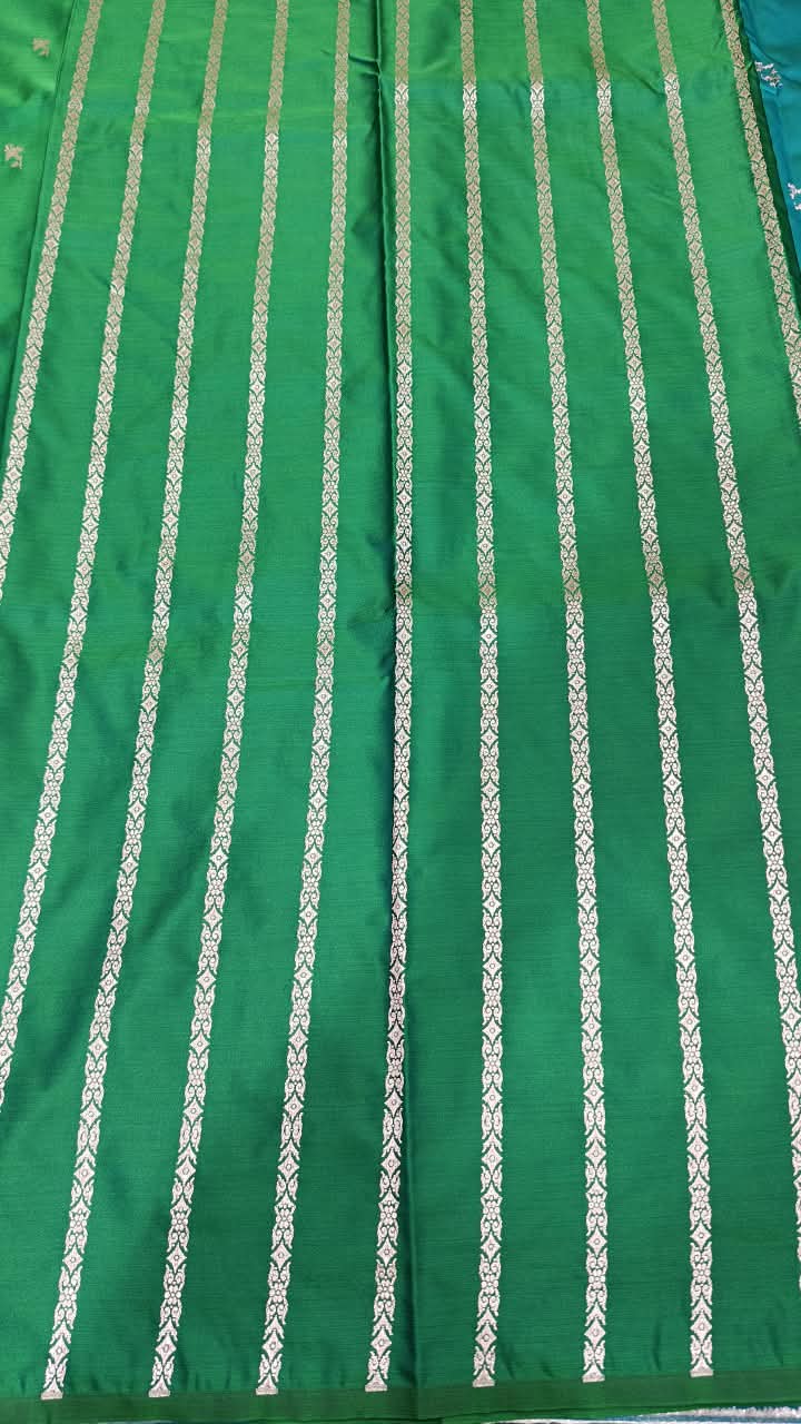 Premium Banarasi Mashru Katan Silk Saree Allover Zari Minakari Weave