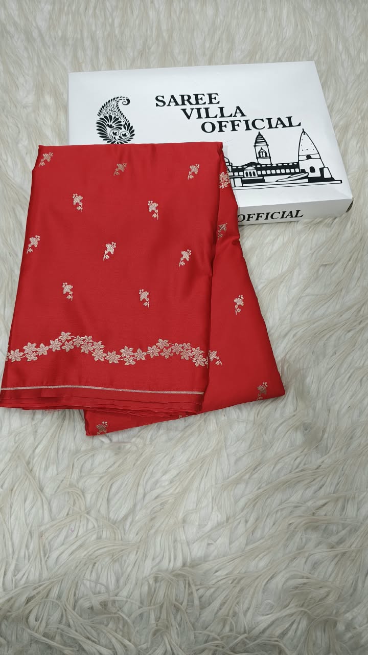 Premium Banarasi Mashru Katan Silk Saree Allover Zari Minakari Weave