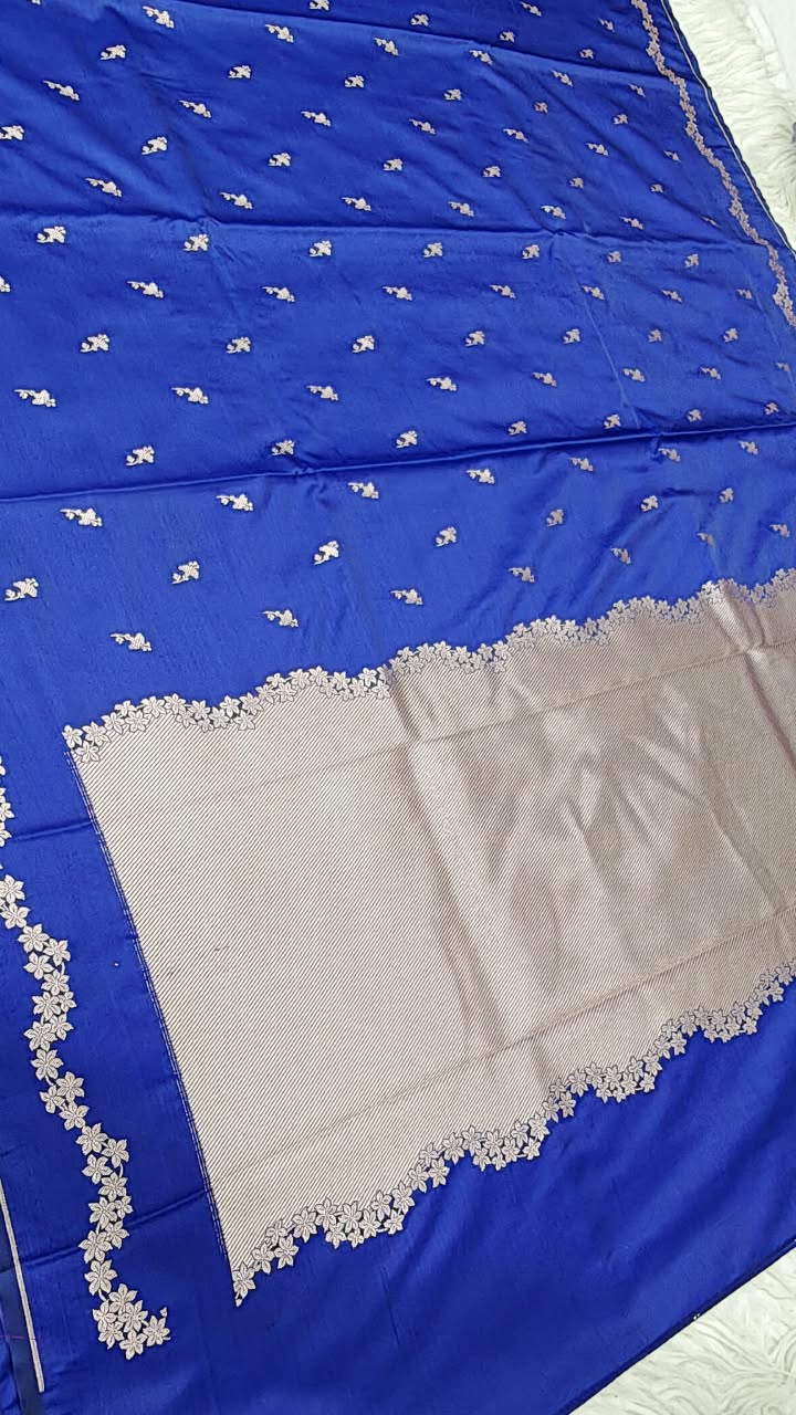 Premium Banarasi Mashru Katan Silk Saree Allover Zari Minakari Weave