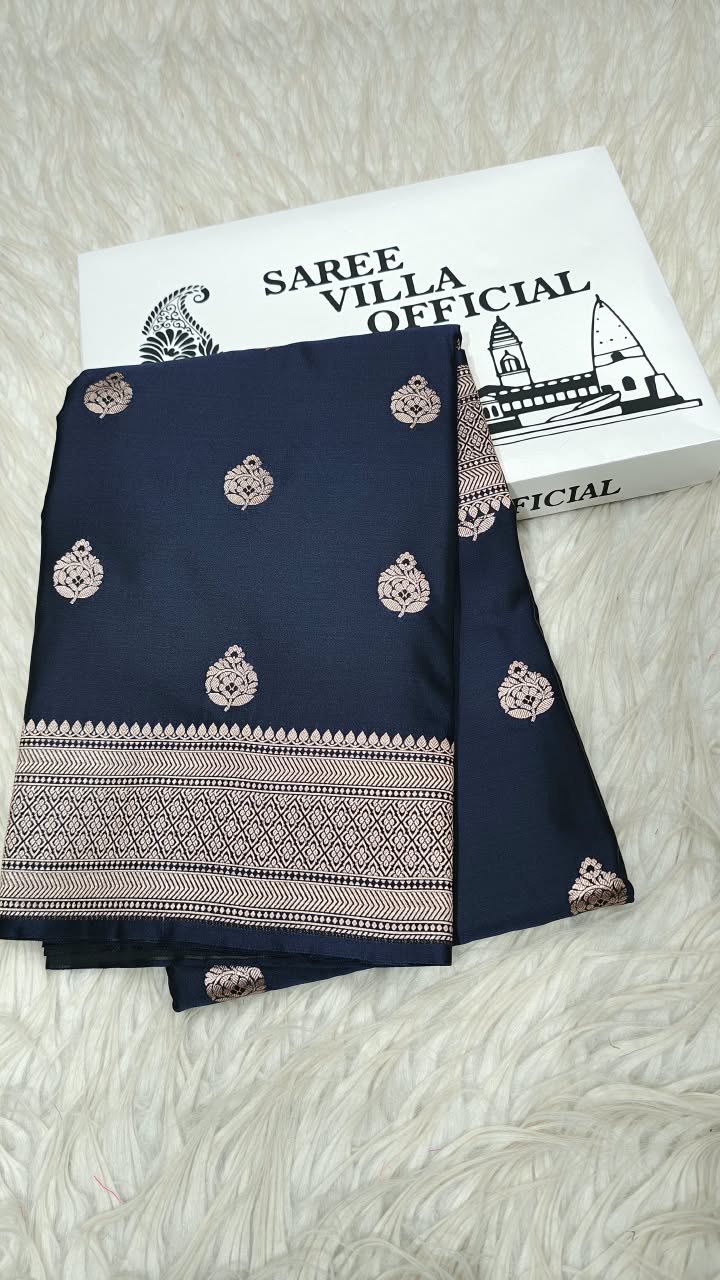 Premium Banarasi Mashru Katan Silk Saree Allover Zari Minakari Weave