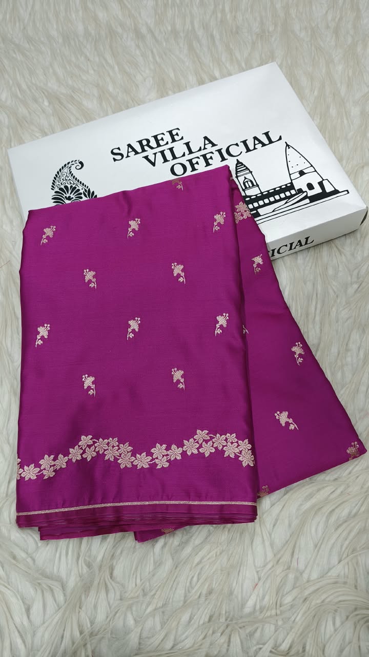 Premium Banarasi Mashru Katan Silk Saree Allover Zari Minakari Weave