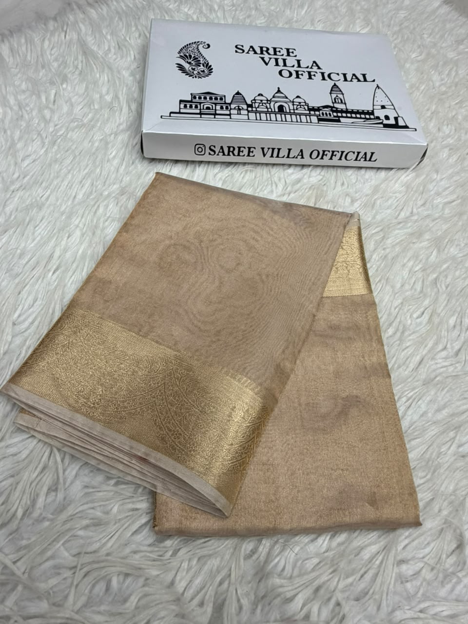 Premium Banarasi Pure Tissue Silk Saree Allover Border and Pallu Resmi Zari Weave
