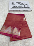 Premium Banarasi Pure Tissue Silk Saree Allover Border and Pallu Resmi Zari Weave