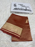 Premium Banarasi Pure Tissue Silk Saree Allover Border and Pallu Resmi Zari Weave