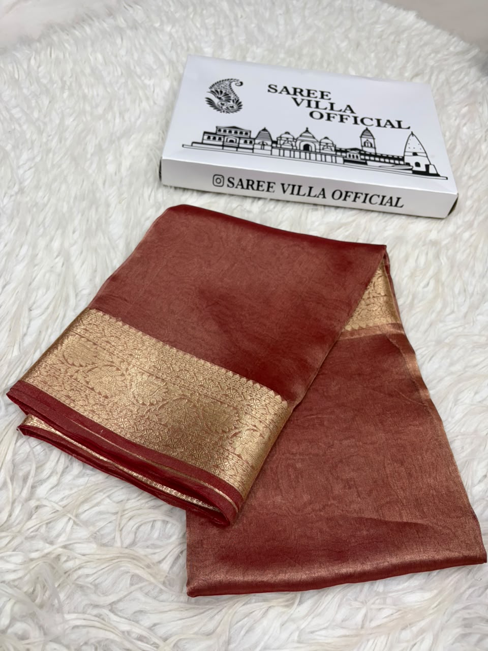 Premium Banarasi Pure Tissue Silk Saree Allover Border and Pallu Resmi Zari Weave