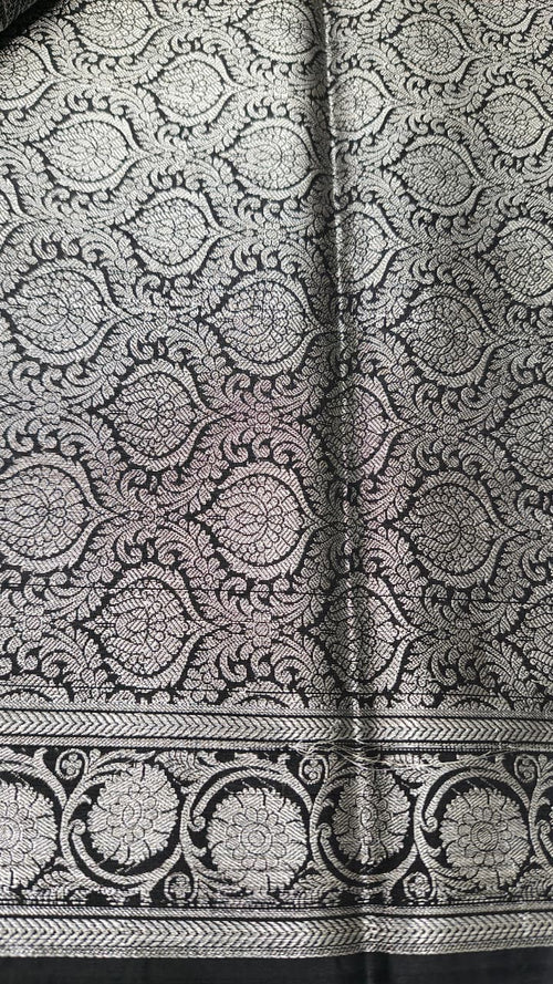 Black Dupion silk saree