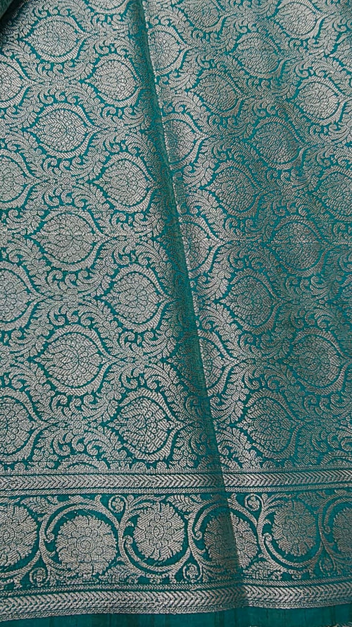 Firozi Dupion silk saree