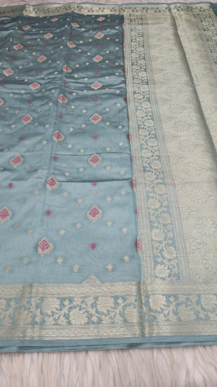 Dupion silk saree