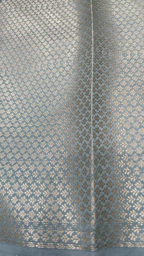Grey Dupion silk saree