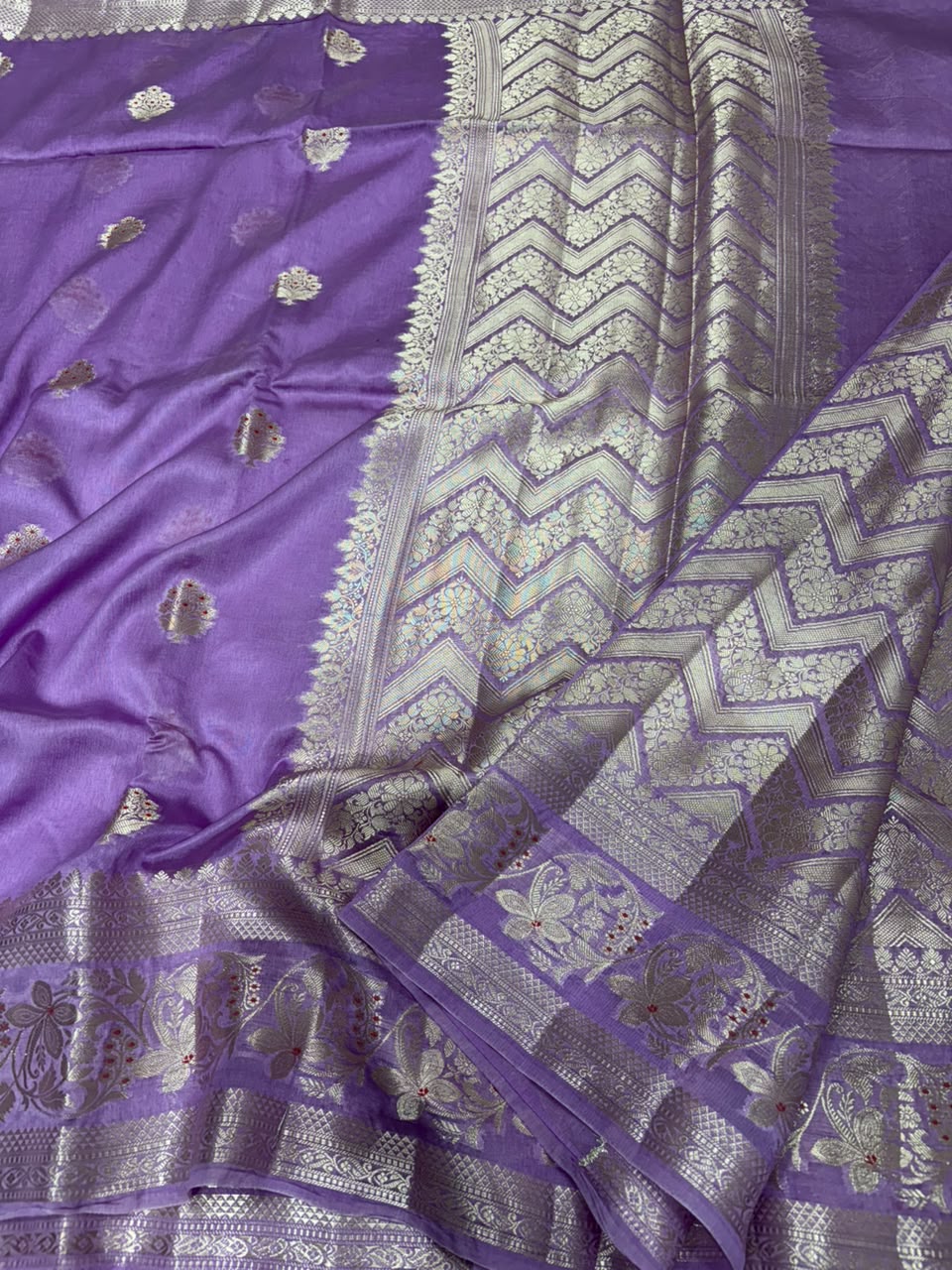 Premium Viscose Silk Allover Zari Weave Buta Pattern Design Saree