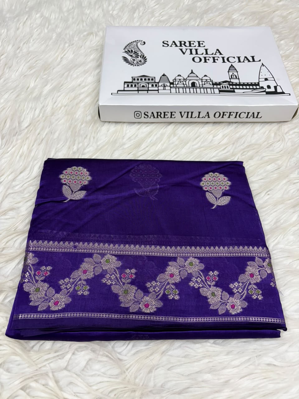 Premium Viscose Silk Allover Zari Weave Buta Pattern Design Saree