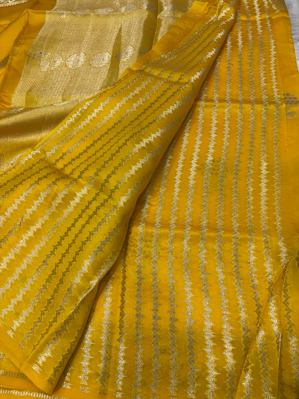 Premium Viscose Silk Allover Zari Weave Buta Pattern Design Saree