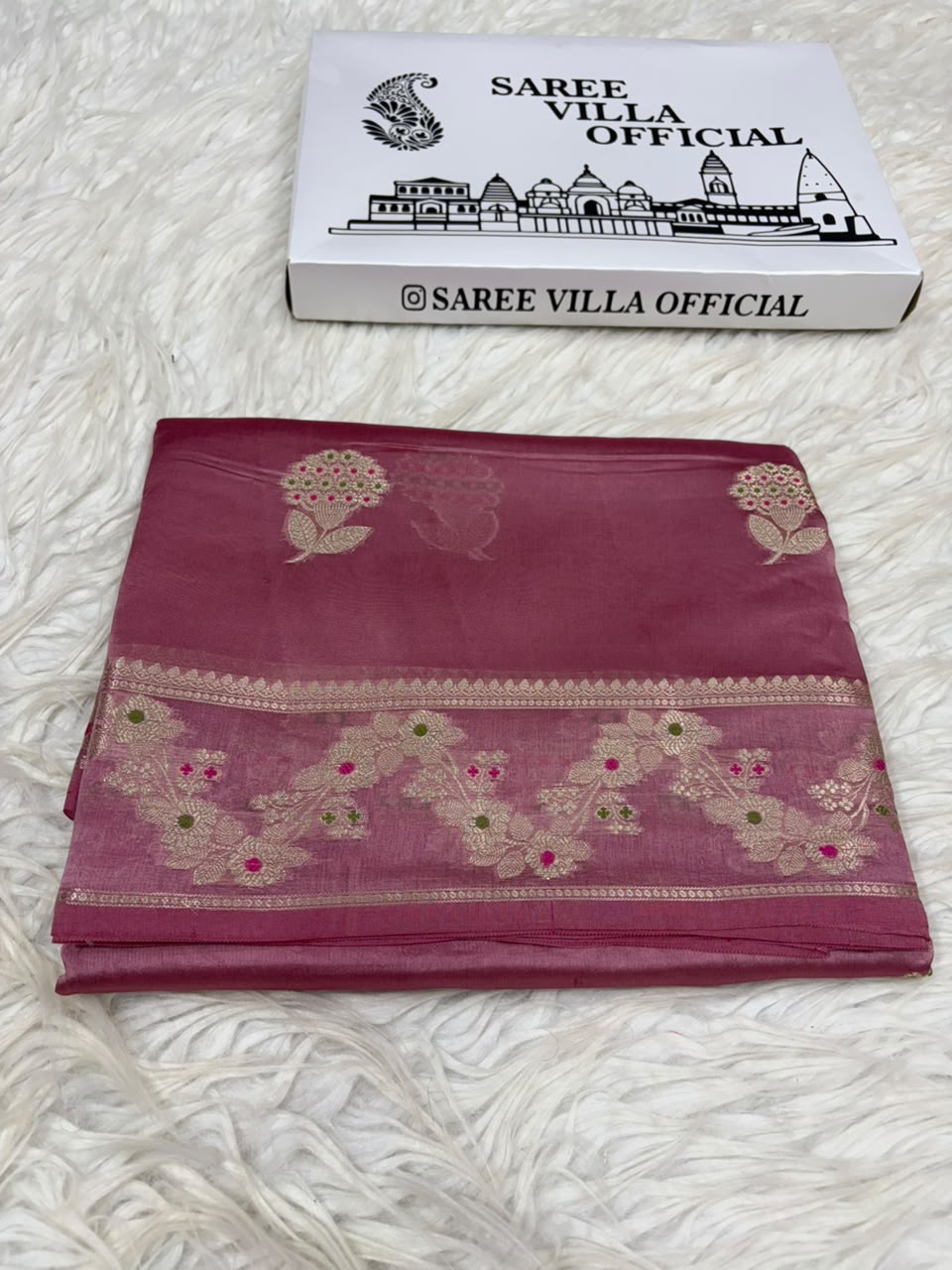 Premium Viscose Silk Allover Zari Weave Buta Pattern Design Saree