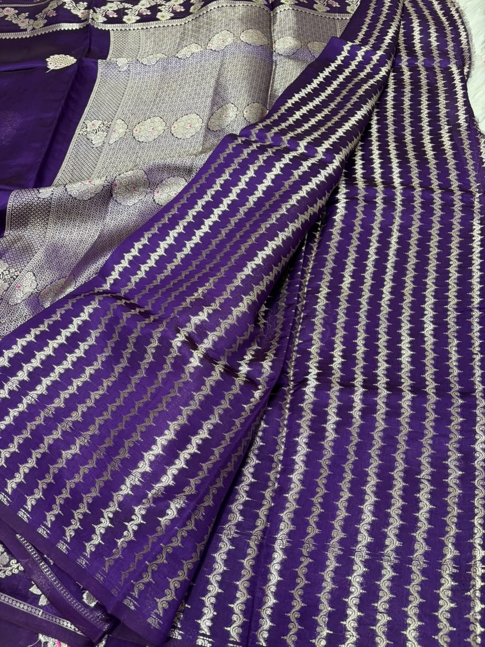 Premium Viscose Silk Allover Zari Weave Buta Pattern Design Saree