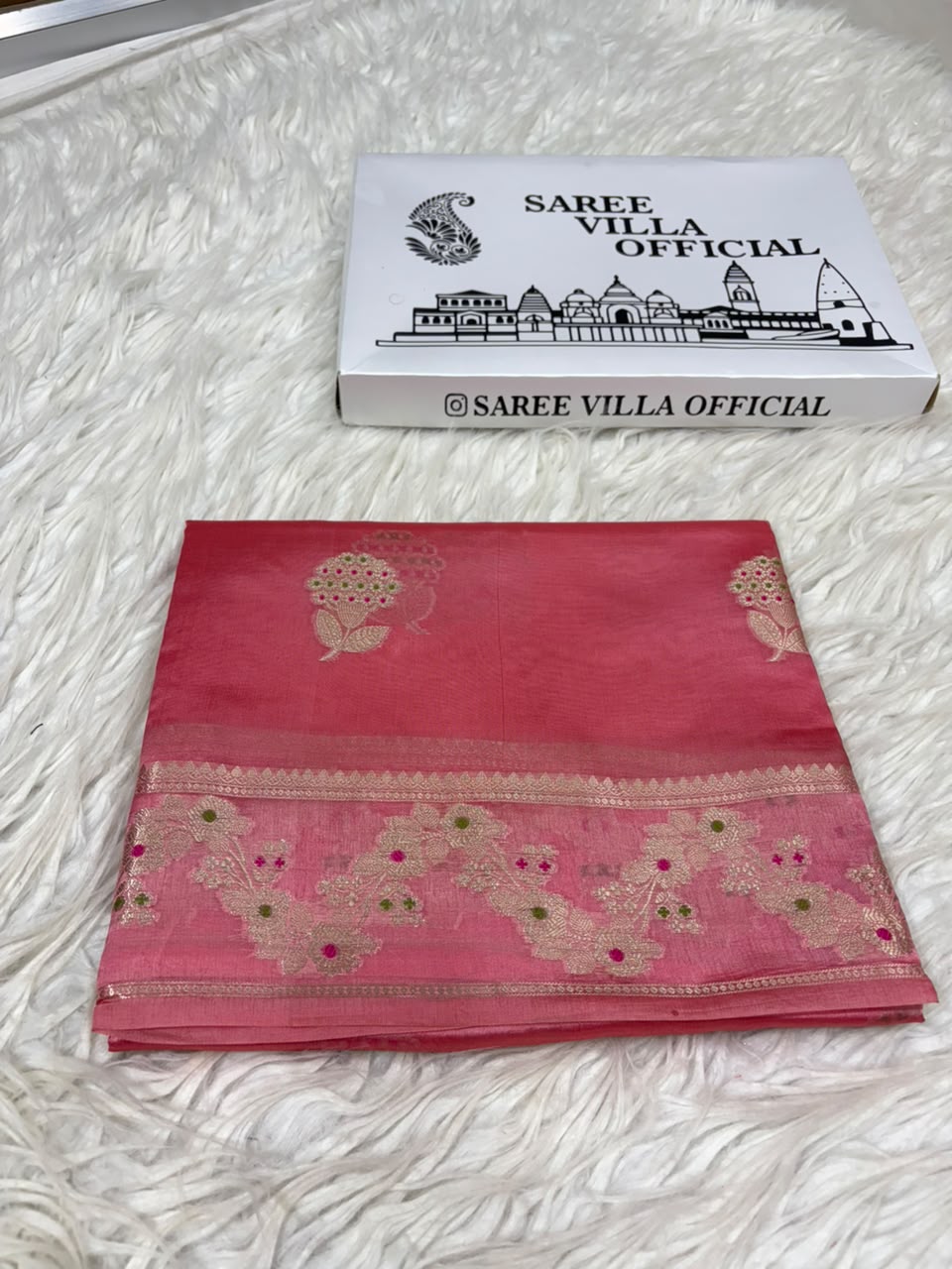 Premium Viscose Silk Allover Zari Weave Buta Pattern Design Saree