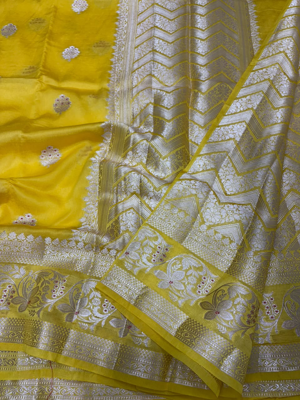 Premium Viscose Silk Allover Zari Weave Buta Pattern Design Saree