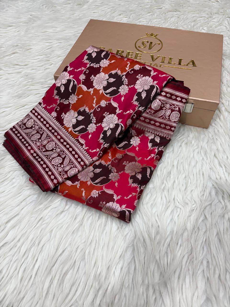 Mashru Katan Rangkat Banarasi Border Saree