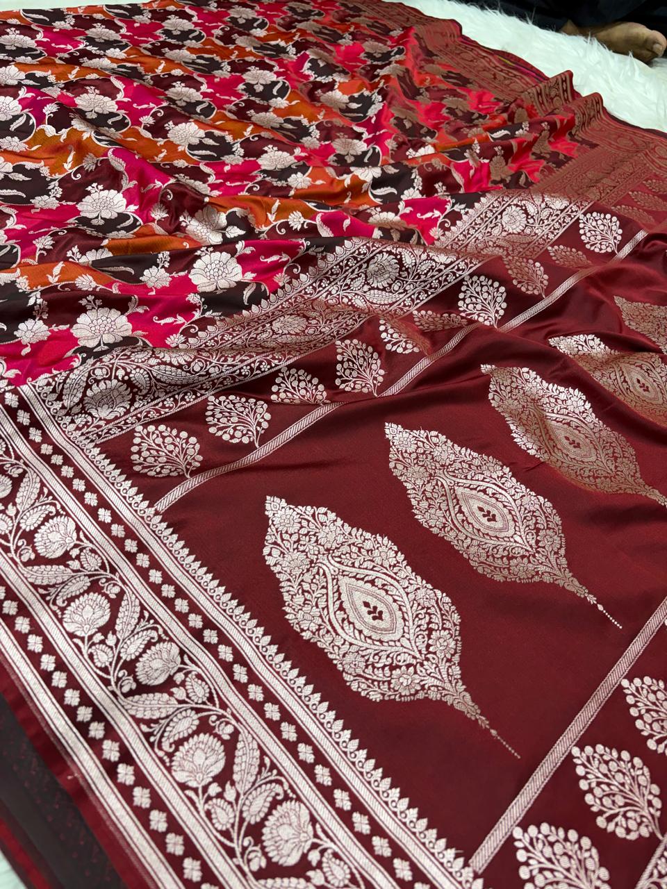 Mashru Katan Rangkat Banarasi Border Saree