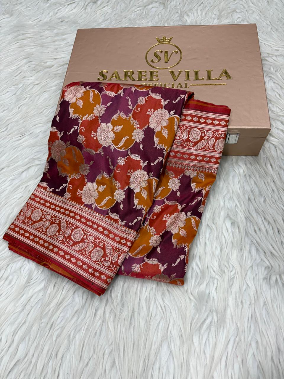 Mashru Katan Rangkat Banarasi Border Saree