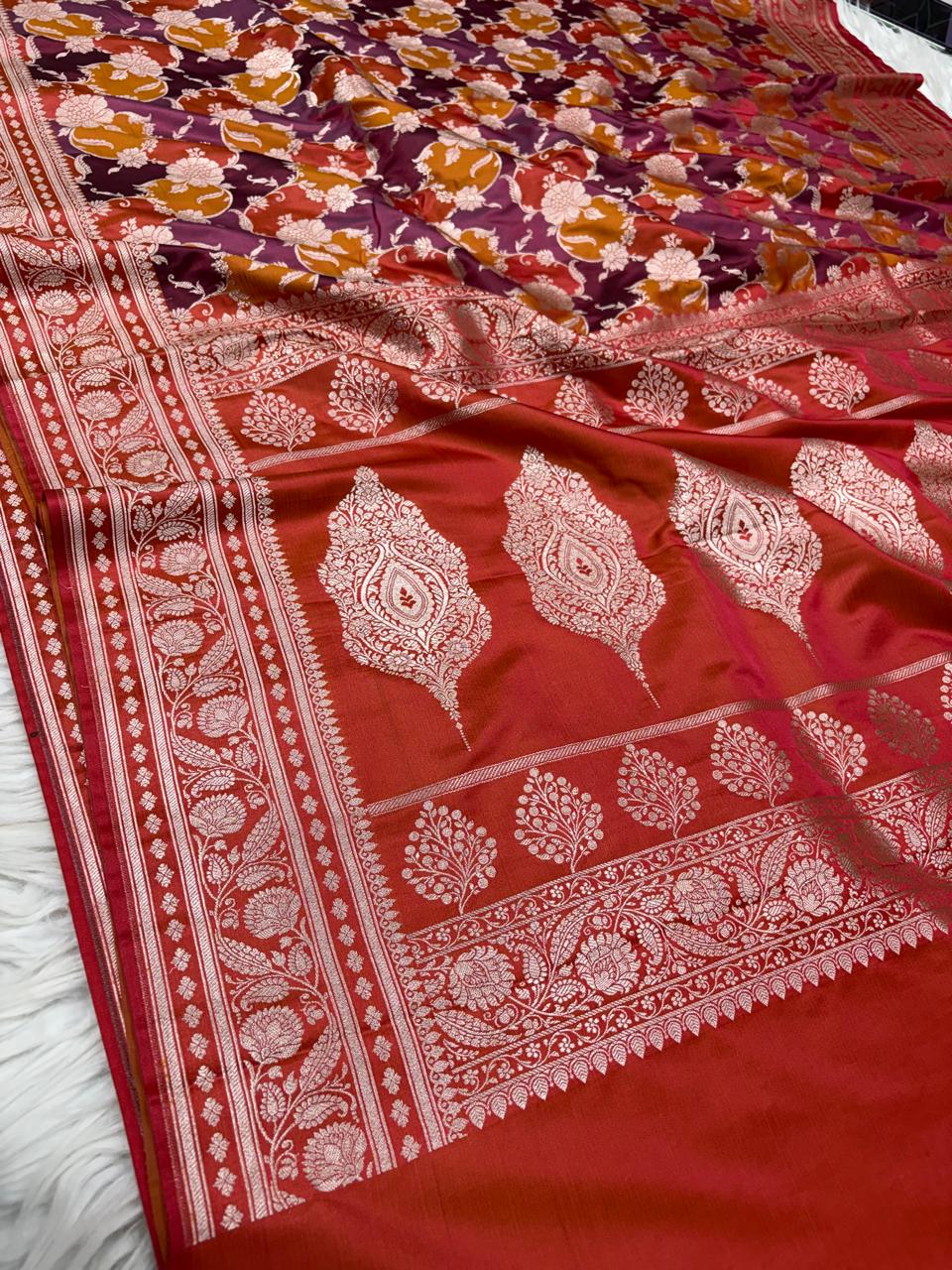 Mashru Katan Rangkat Banarasi Border Saree