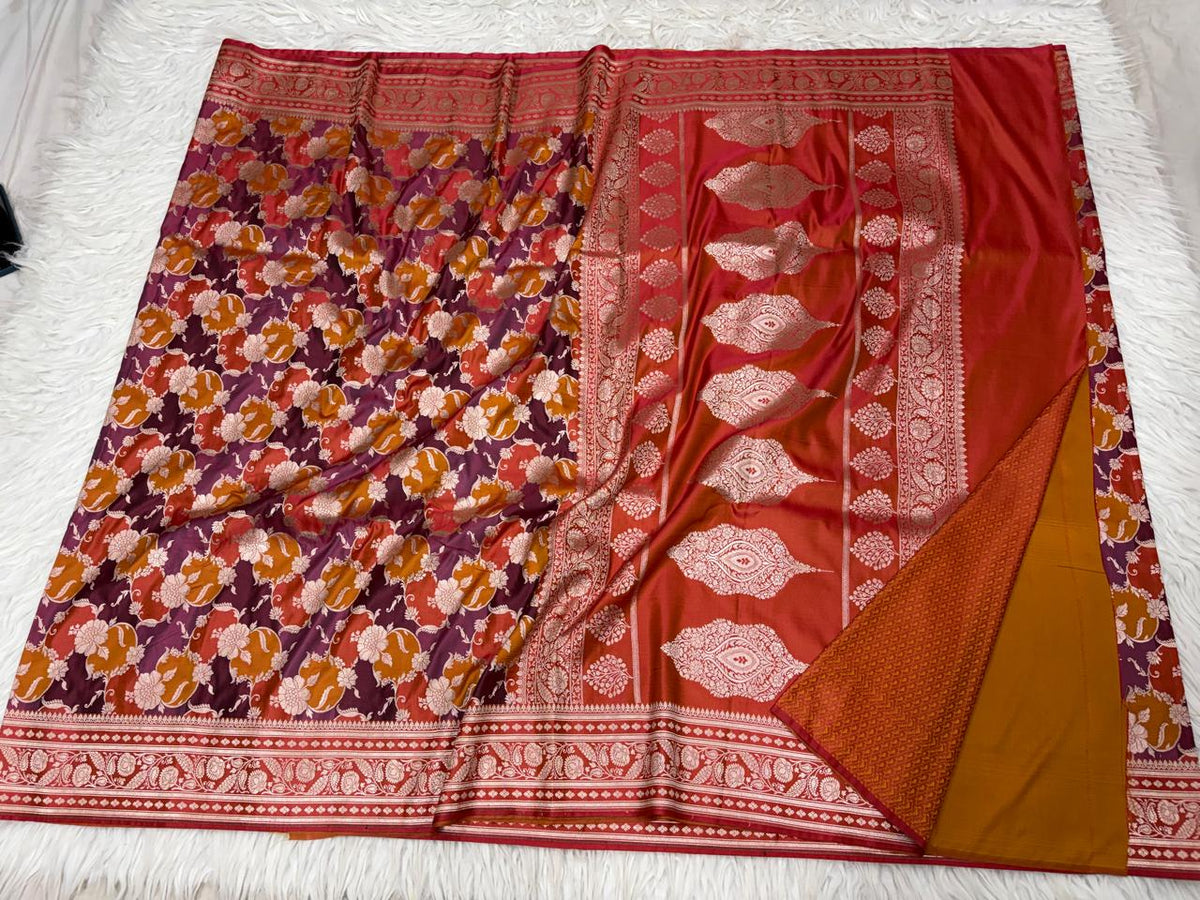 Mashru Katan Rangkat Banarasi Border Saree
