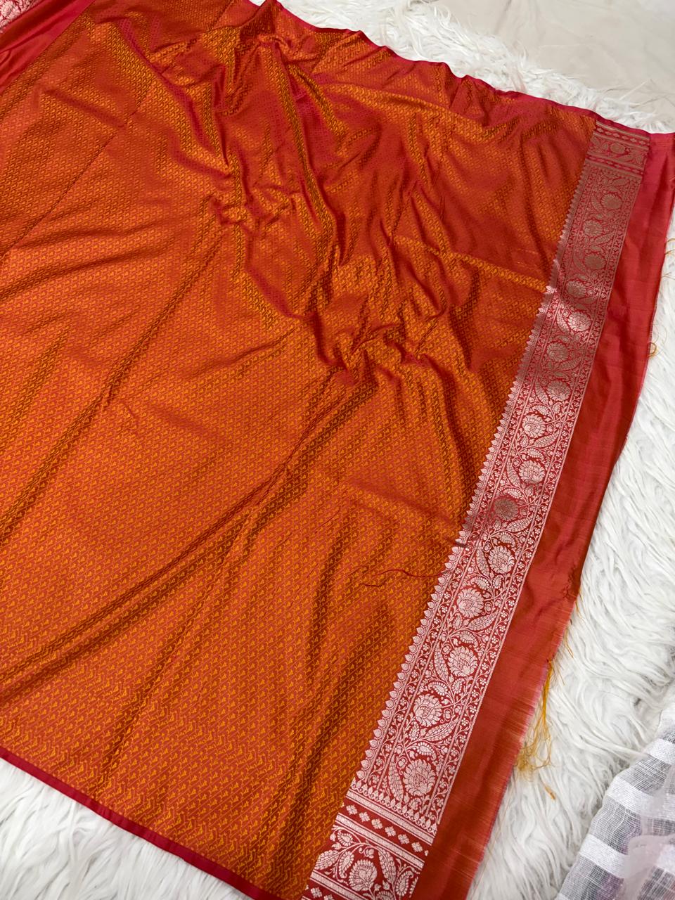 Mashru Katan Rangkat Banarasi Border Saree