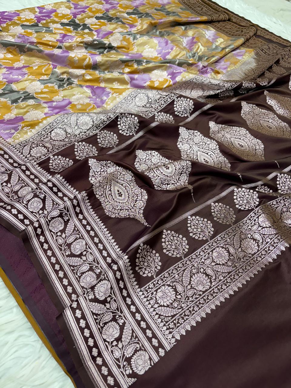Mashru Katan Rangkat Banarasi Border Saree