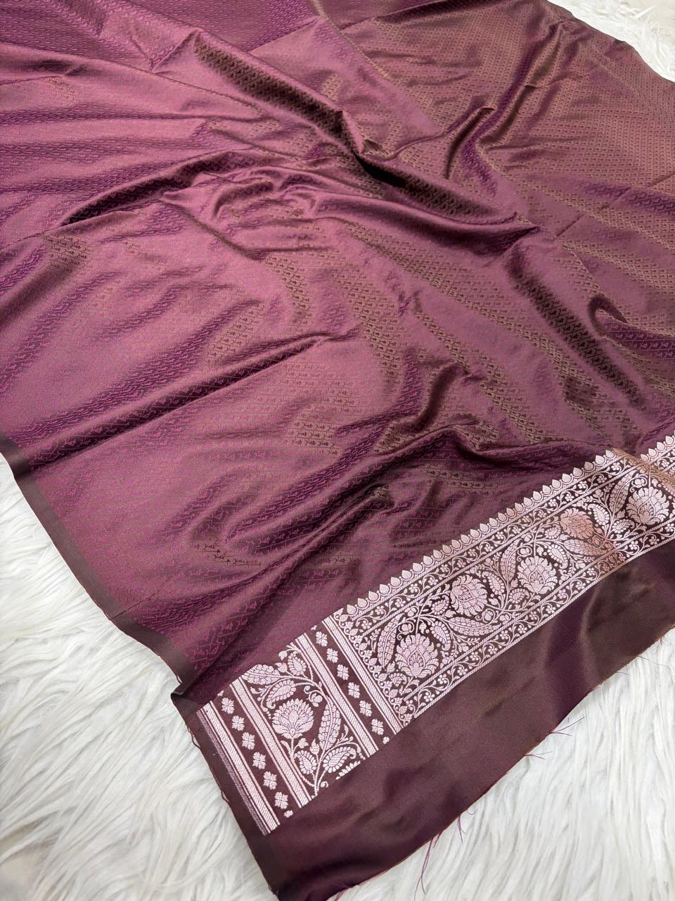 Mashru Katan Rangkat Banarasi Border Saree