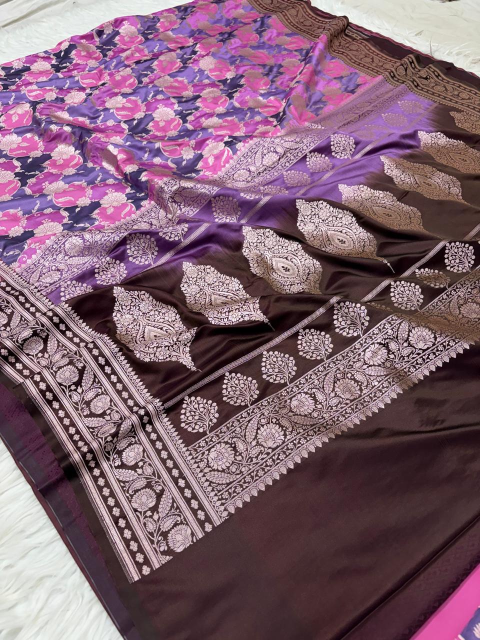 Mashru Katan Rangkat Banarasi Border Saree