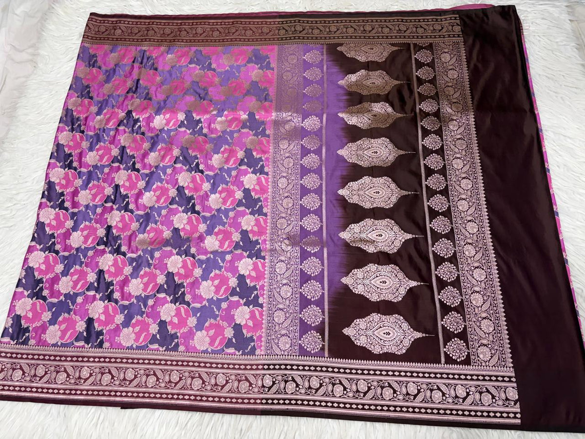 Mashru Katan Rangkat Banarasi Border Saree