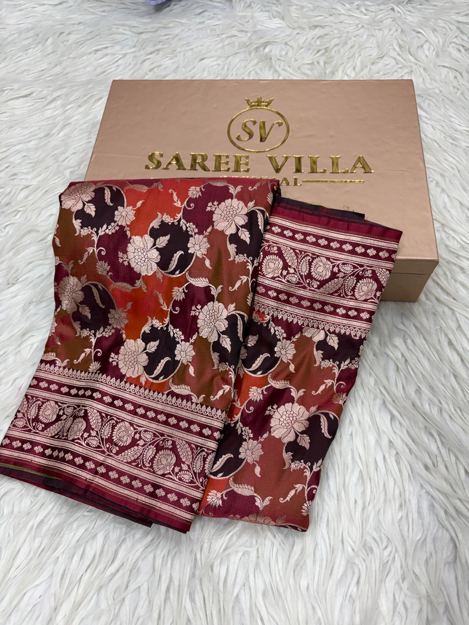 Mashru Katan Rangkat Banarasi Border Saree
