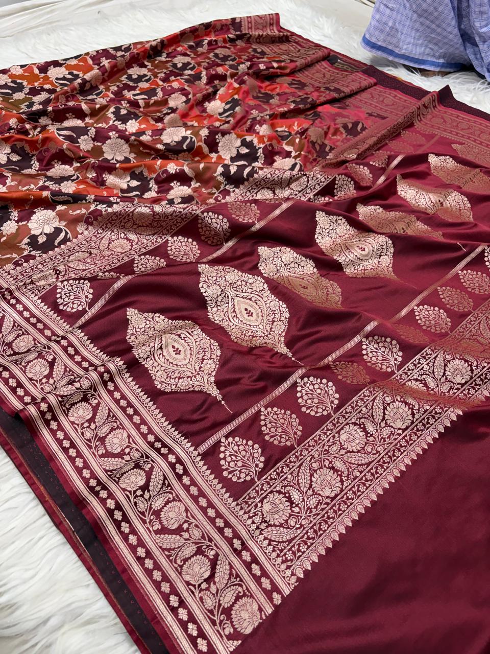 Mashru Katan Rangkat Banarasi Border Saree