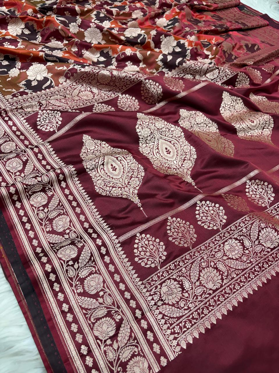 Mashru Katan Rangkat Banarasi Border Saree