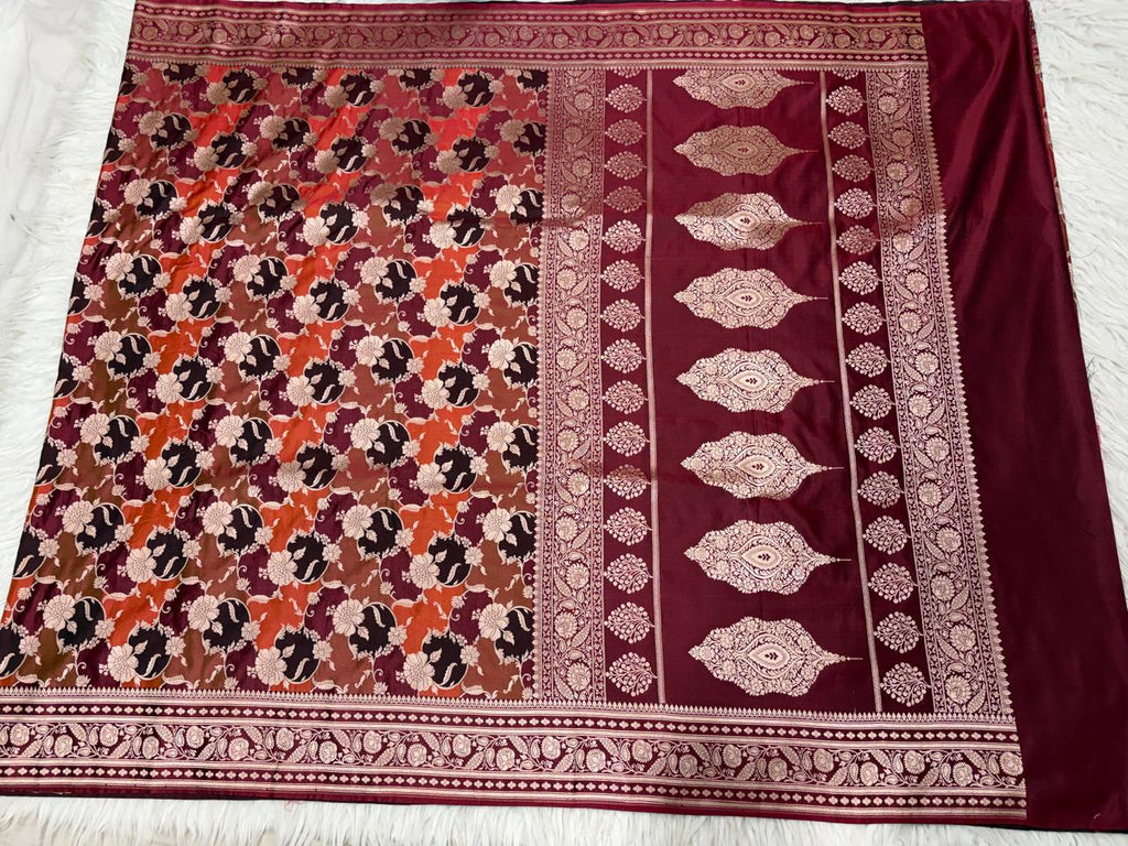 Mashru Katan Rangkat Banarasi Border Saree