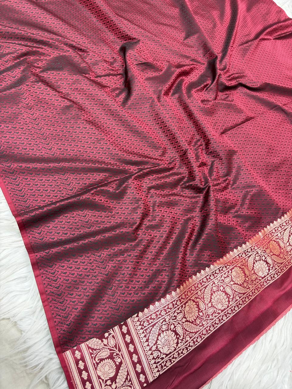 Mashru Katan Rangkat Banarasi Border Saree