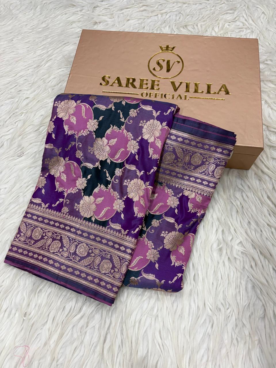 Mashru Katan Rangkat Banarasi Border Saree