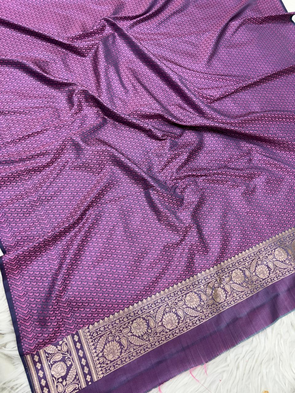 Mashru Katan Rangkat Banarasi Border Saree
