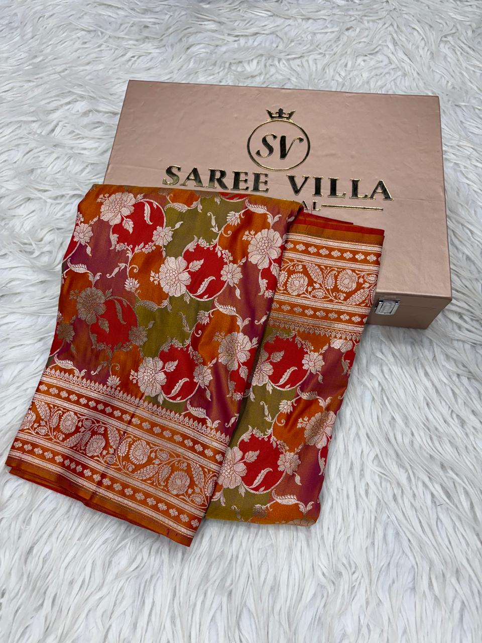 Mashru Katan Rangkat Banarasi Border Saree