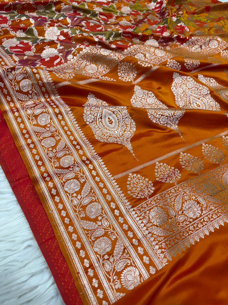 Mashru Katan Rangkat Banarasi Border Saree