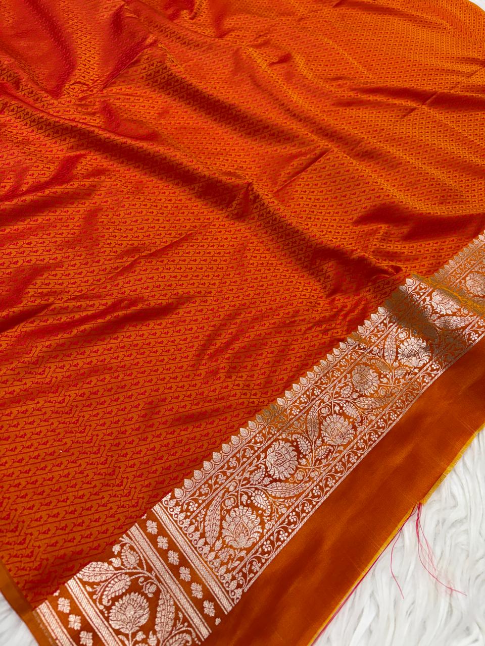 Mashru Katan Rangkat Banarasi Border Saree