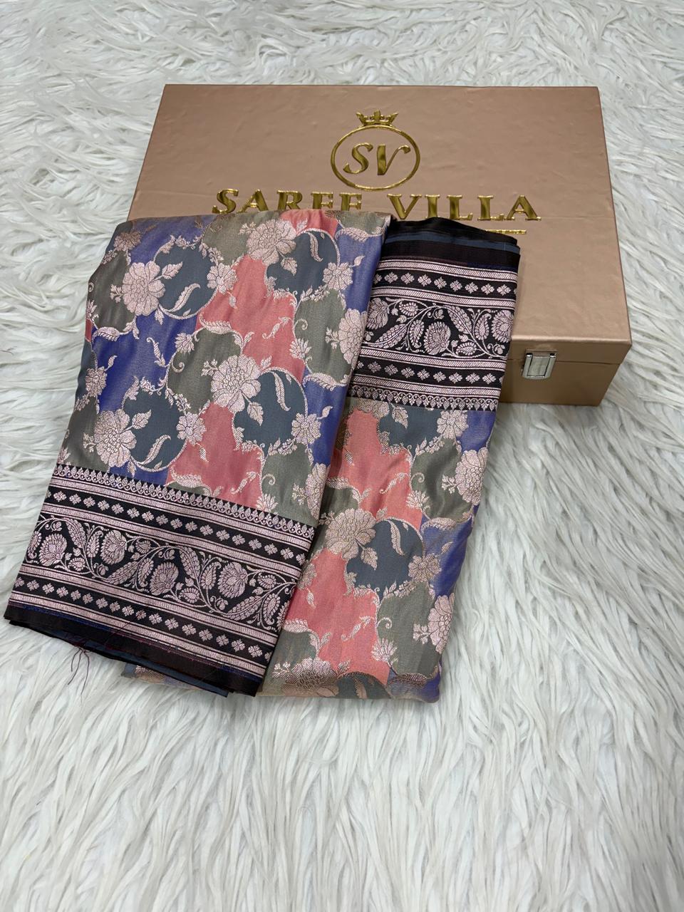 Mashru Katan Rangkat Banarasi Border Saree